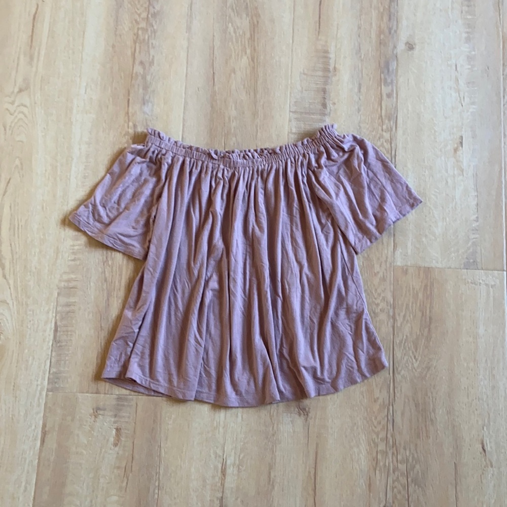 Light Pink Off the Shoulder Top